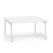 White modern rectangular table isolated on white background. (White-57&quot;)