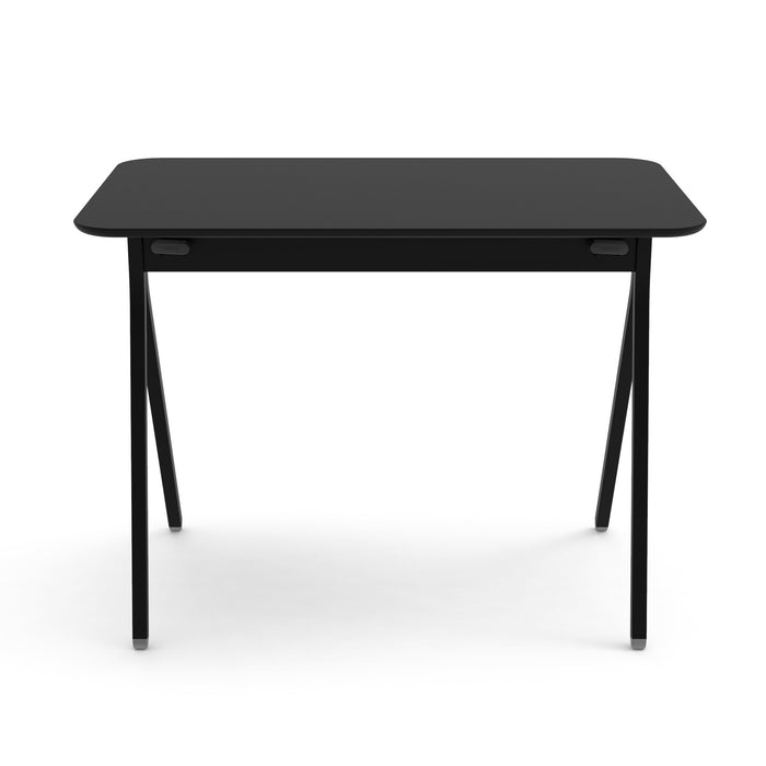 Black modern desk isolated on white background. (Black)