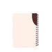 Beige spiral notebook with brown accent on an isolated white background. (Blush)