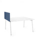 Modern white office desk with blue partition on white background (Dark Blue-47&quot;)