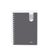 Gray 2023 spiral planner with white accents on a white background. (Dark Gray)