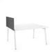 Modern white dining table with gray upholstered chair on white background. (Dark Gray-47&quot;)