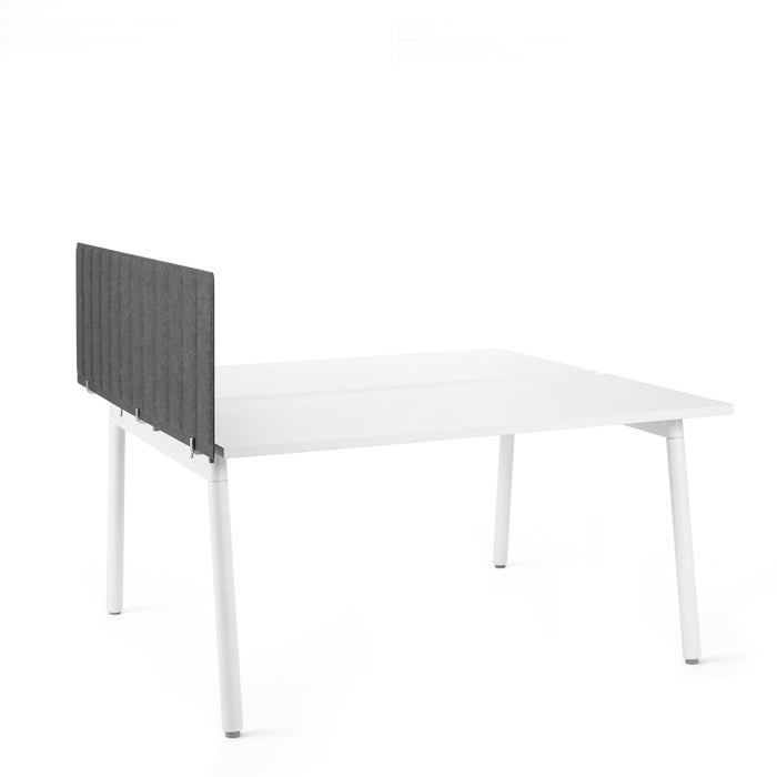 Modern white office desk with grey panel on white background (Dark Gray-57&quot;)