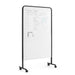 Mobile whiteboard with markers on wheels with written notes on furniture trends. (Black)
