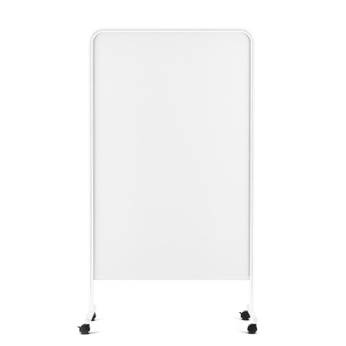 White blank sidewalk signboard with wheels on white background (White)