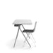 Modern minimalist desk and chair on a white background. (Light Gray)