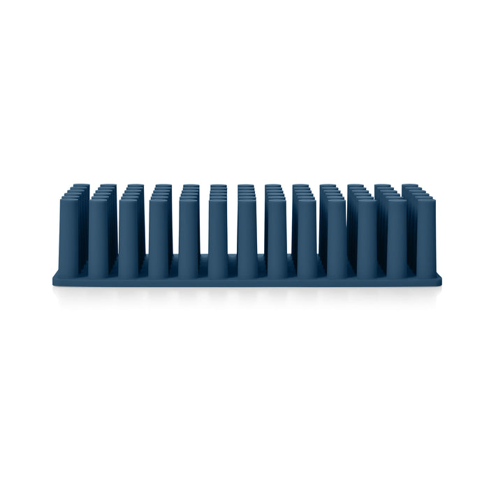 Blue comb with wide teeth isolated on a white background. (Slate Blue)