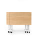 Modern wooden desk with white metal legs on white background. (Natural Oak-47&quot;)