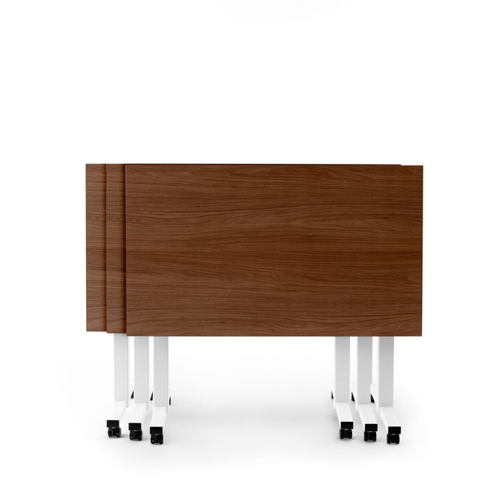 Wooden desk with white legs on a white background. (Walnut-47&quot;)
