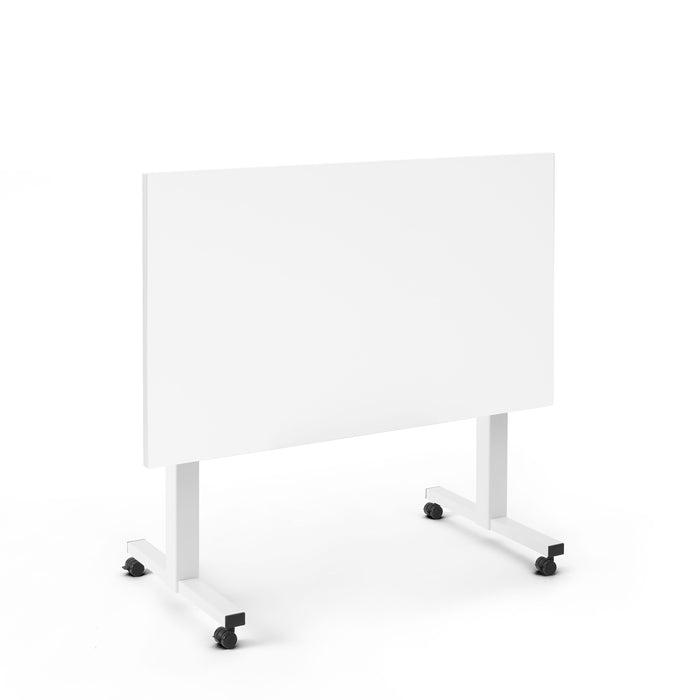 Blank white mobile whiteboard on wheels isolated on white background. (White-47&quot;)