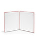 Open blank lined notebook with a spiral binding on a white background. (Dusty Rose)