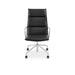 Black ergonomic office chair with wheeled base on white background. (Black-Nickel)