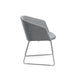 Modern gray fabric chair with metal legs on a white background. (Gray)
