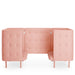 Pink upholstered privacy booth with tufted panels and modern design. (Blush-Blush)