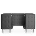 Modern gray tufted office booth seating with privacy panels on white background. (Dark Gray-Dark Gray)