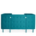Modern teal blue tufted sofa with high armrests on a white background. (Teal-Teal)