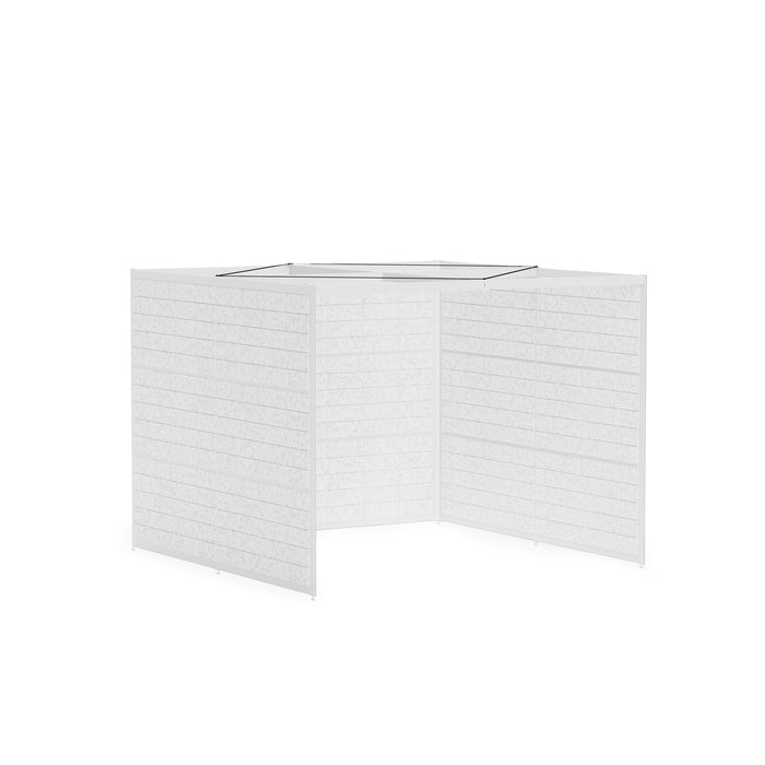 White trifold display board on a white background (White-Private-White Panel)