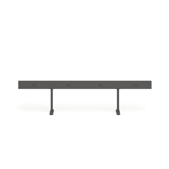 Modern minimalist black office desk on a white background. (Charcoal-100&quot;)