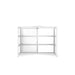 Modern white empty shelving unit on a white background. (White-Semi-Private-White Glass)