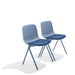 Two blue modern chairs on white background with soft shadow. (Sky)