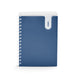 Blue spiral notebook with plastic cover on white background. (Slate Blue)