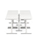 Modern height-adjustable white desks in an office setup (White-120&quot;)
