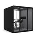 Modern black office pod with table and chairs on white background (Black)