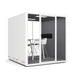 Modern office pod with desk and chair on white background (White)