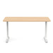 Modern wooden desk with white metal legs on a white background. (Natural Oak-60&quot;)