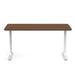 Modern brown wooden top desk with white metal legs on a white background. (Walnut-60&quot;)