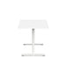 Modern white square table with metal base on a white background. (White-48&quot;)