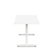 White modern square table with metal base on white background. (White-60&quot;)