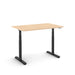 Adjustable height standing desk with wooden top and black frame. (Natural Oak-48&quot;)