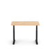 Modern height-adjustable desk with black legs and wooden tabletop on a white background. (Natural Oak-48&quot;)