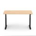 Adjustable height wooden desk with black frame on white background (Natural Oak-60&quot;)