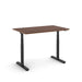 Adjustable height desk with dark brown top and black frame on white background. (Walnut-48&quot;)