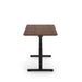 Modern adjustable wooden desk with black metal legs on a white background. (Walnut-48&quot;)