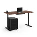 Modern standing desk with laptop, file cabinet, and desk organizer on white background. (Walnut-60&quot;)