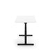 "Adjustable height modern white desk with black base on a white background." (White-48&quot;)