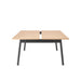 Modern wooden table with black metal legs on white background. (Natural Oak-47&quot;)