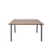 Modern brown wooden table with metal legs on a white background (Walnut-47&quot;)