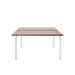 Modern wooden table with white legs on a white background. (Walnut-47&quot;)