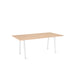 Modern wooden table with white legs on a white background (Natural Oak)