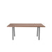 Modern wooden table with metal legs on white background (Walnut)
