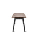 Modern wooden table with black legs on a white background. (Walnut-57&quot;)