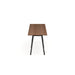 Modern square wooden table with black legs on a white background. (Walnut-144&quot; x 36&quot;)