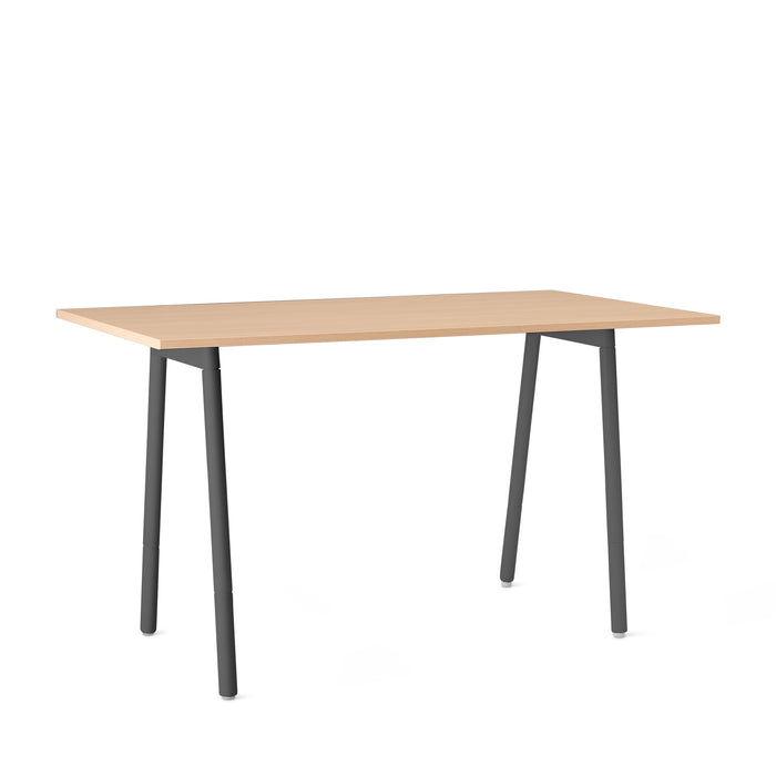 Modern wooden table with black metal legs on a white background (Natural Oak-72&quot; x 36&quot;)
