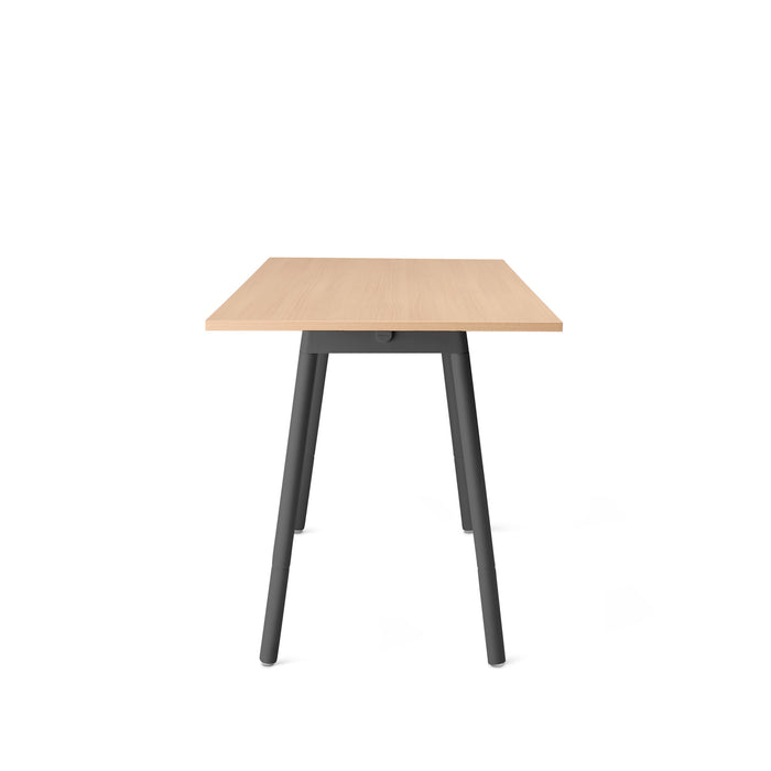 Wooden tabletop with black metal legs on a white background. (Natural Oak-72&quot; x 36&quot;)