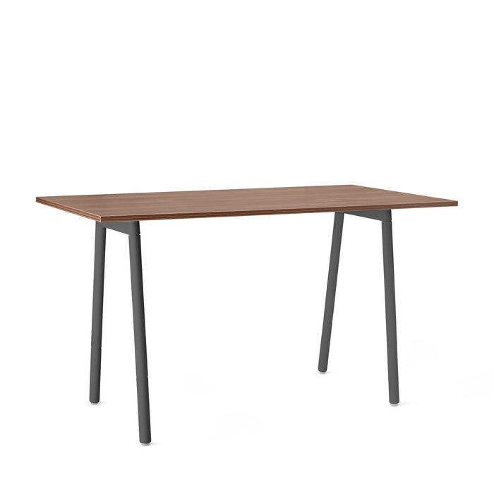 Modern wooden table with black metal legs on a white background. (Walnut-72&quot; x 36&quot;)