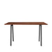 Simple modern wooden table with black legs on a white background. (Walnut-72&quot; x 36&quot;)